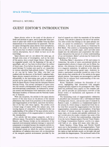 GUEST EDITOR'S  INTRODUCTION SPACEPHYSICS __________________________________________________ __
