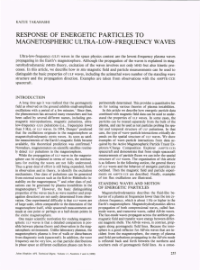 ULTRA-LOW-FREQUENCY RESPONSE  OF  ENERGETIC  PARTICLES  TO MAGNETOSPHERIC WAVES
