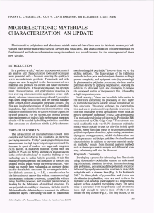 MICROELECTRONIC  MATERIALS CHARACTERIZATION:  AN  UPDATE