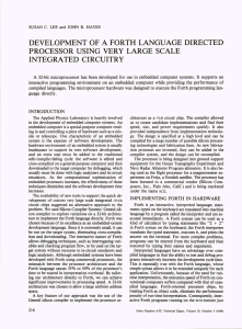 DEVELOPMENT OF A  FORTH  LANGUAGE DIRECTED INTEGRATED  CIRCUITRY