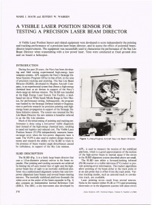 A  VISIBLE  LASER  POSITION  SENSOR ... TESTING  A  PRECISION  LASER  BEAM ...