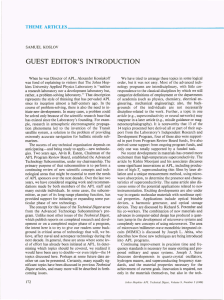 GUEST  EDITOR'S  INTRODUCTION THEMEARTICLES __________________________________________________ _