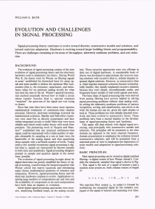 EVOLUTION  AND  CHALLENGES IN  SIGNAL  PROCESSING