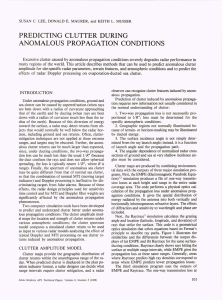 PREDICTING  CLUTTER  DURING ANOMALOUS  PROPAGATION  CONDITIONS