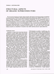 STRUCTURAL  ASPECTS OF  ORGANIC  SUPERCONDUCTORS