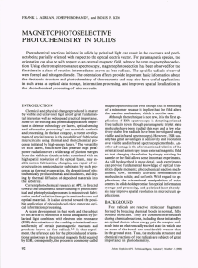 MAGNETOPHOTOSELECTIVE PHOTOCHEMISTRY  IN  SOLIDS