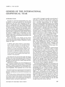 GENESIS  OF  THE  INTERNATIONAL GEOPHYSICAL  YEAR INTRODUCTION