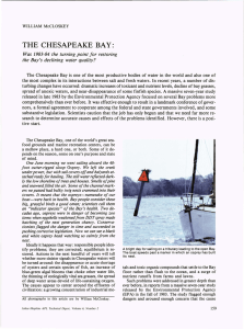 THE  CHESAPEAKE  BAY: Was the  turning point jor restoring