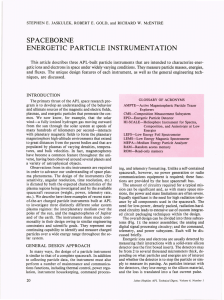 SPACEBORNE ENERGETIC  PARTICLE  INSTRUMENTATION