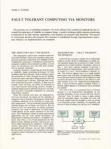 FAULT  TOLERANT  COMPUTING  VIA  MONITORS