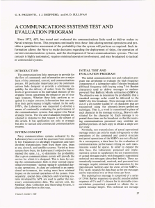 A  COMMUNICATIONS SYSTEMS TEST AND EVALUATION PROGRAM