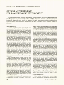 OPTICAL MEASUREMENTS FOR RAMJET ENGINE DEVELOPMENT