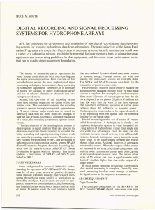 DIGITAL RECORDING AND SIGNAL SYSTEMS PROCESSING FOR HYDROPHONE ARRAYS
