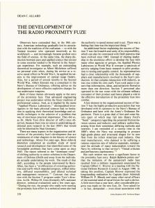 THE DEVELOPMENT OF THE RADIO PROXIMITY FUZE