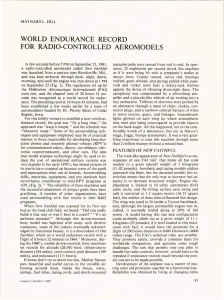 WORLD  ENDURANCE  RECORD FOR  RADIO-CONTROLLED  AEROMODELS