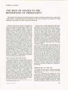 THE  ROLE  OF  OXYGEN  IN ... RETINOPATHY  OF  PREMATURITY