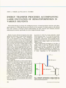 ENERGY  TRANSFER  PROCESSES  ACCOMPANYING VARIOUS  SOLVENTS