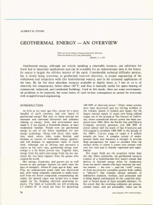 GEOTHERMAL  ENERGY - AN  OVERVIEW
