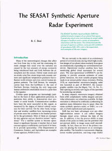 The  SEASA T  Synthetic  Aperture Radar  Experiment