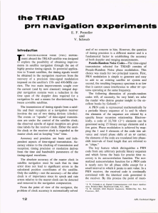 the TRIAD prn navigation experiments E.  F.  Pro zeller and