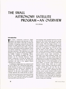 THE  SMALL ASTRONOMY  SATELLITE PROGRAM .... AN  OVERVI EW T