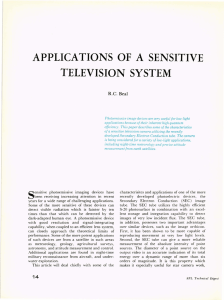 APPLICATIONS  OF  A  SENSITIVE TELEVISION  SYSTEM R .C.