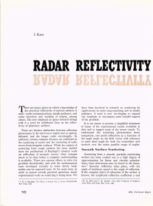 RADAR  REFLECTIVITY T I. Katz