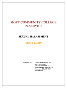 MOTT COMMUNITY COLLEGE IN-SERVICE SEXUAL HARASSMENT