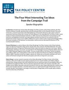 The Four Most Interesting Tax Ideas from the Campaign Trail Speaker Biographies