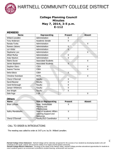HARTNELL COMMUNITY COLLEGE DISTRICT  College Planning Council Minutes