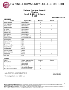 HARTNELL COMMUNITY COLLEGE DISTRICT  College Planning Council Minutes