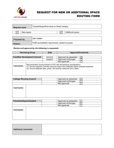 REQUEST FOR NEW OR ADDITIONAL SPACE ROUTING FORM 