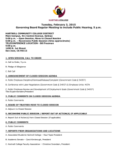 Tuesday, February 3, 2015 Governing Board Regular Meeting to include Public Hearing, 5 p.m.