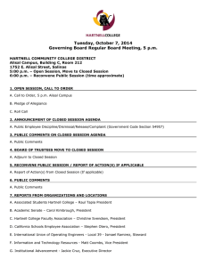 Tuesday, October 7, 2014 Governing Board Regular Board Meeting, 5 p.m.