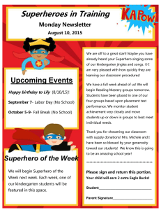 Superheroes in Training  Monday Newsletter