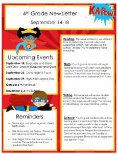 4 Grade Newsletter September 14-18 th