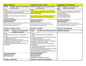 Teacher: Donna Dyer Lesson Plans – Dates:  3/14-3/18 Grade/Subject:  7