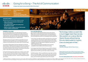 Going for a Song – The Art of Communication CaseStudy Uniquenewoperavenuereadyforthe21stcentury