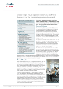 Cisco helps housing association put staff into EXECUTIVE SUMMARY