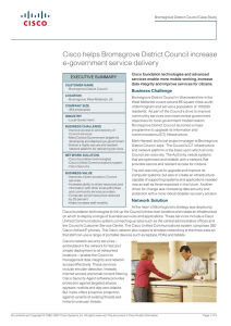 Cisco helps Bromsgrove District Council increase e-government service delivery EXECUTIVE SUMMARY