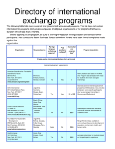 Directory of international exchange programs