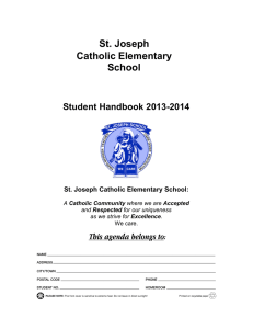 St. Joseph Catholic Elementary School Student Handbook 2013-2014