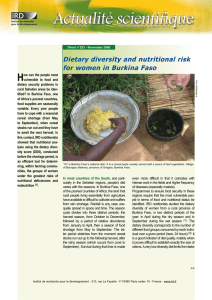 H Dietary diversity and nutritional risk for women in Burkina Faso