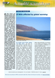 E El Niño affected by global warming