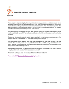 The CYBF Business Plan Guide