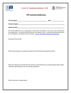 PFF Activity Reflection