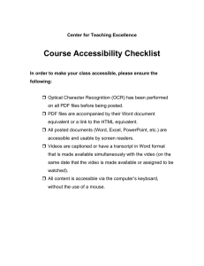 Course Accessibility Checklist