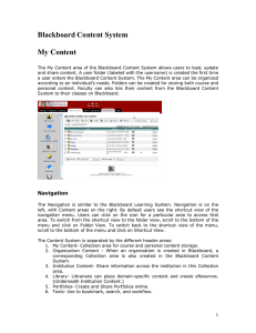 Blackboard Content System  My Content 