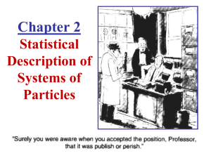 Chapter 2 Statistical Description of Systems of