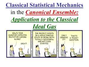 Classical Statistical Mechanics in the Canonical Ensemble: Application to the Classical